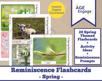 Spring Reminiscence Flashcards - Dementia Activity Digital Download - Printable Senior Game - Alzheimer’s Aid - Cognitive Stimulation