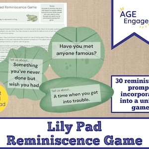 Jogo de reminiscências Lily Pad para lares de idosos - Jogo social para idosos - Atividade de demência - Recurso de coordenador de atividades