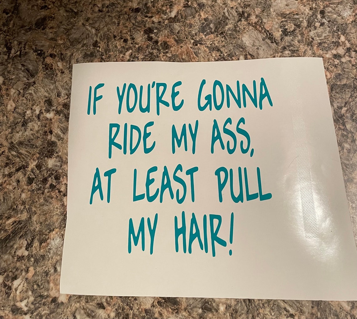 If Youre Gonna Ride My Ass At Least Pull My Hair Decal Etsy 