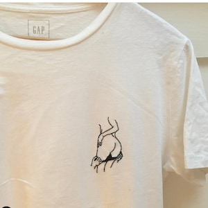 Hand embroidered white t shirt