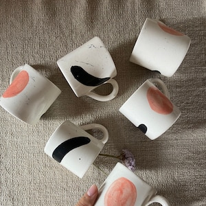 Ceramic Coffee Set / 6 Espresso Cups / Handmade Ceramic Espresso Set image 1