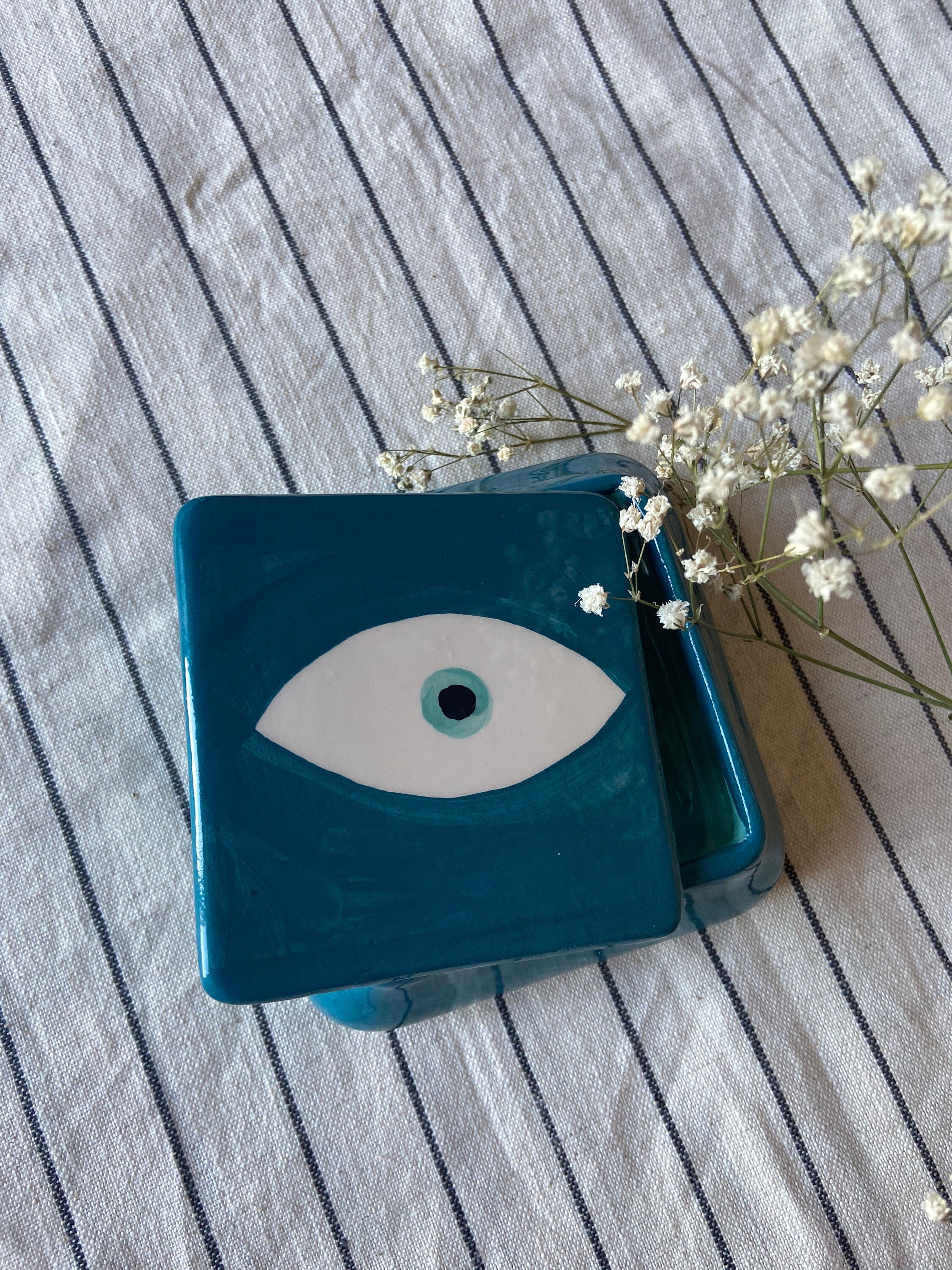 Evil Eye Ceramic Jewellery box Etsy