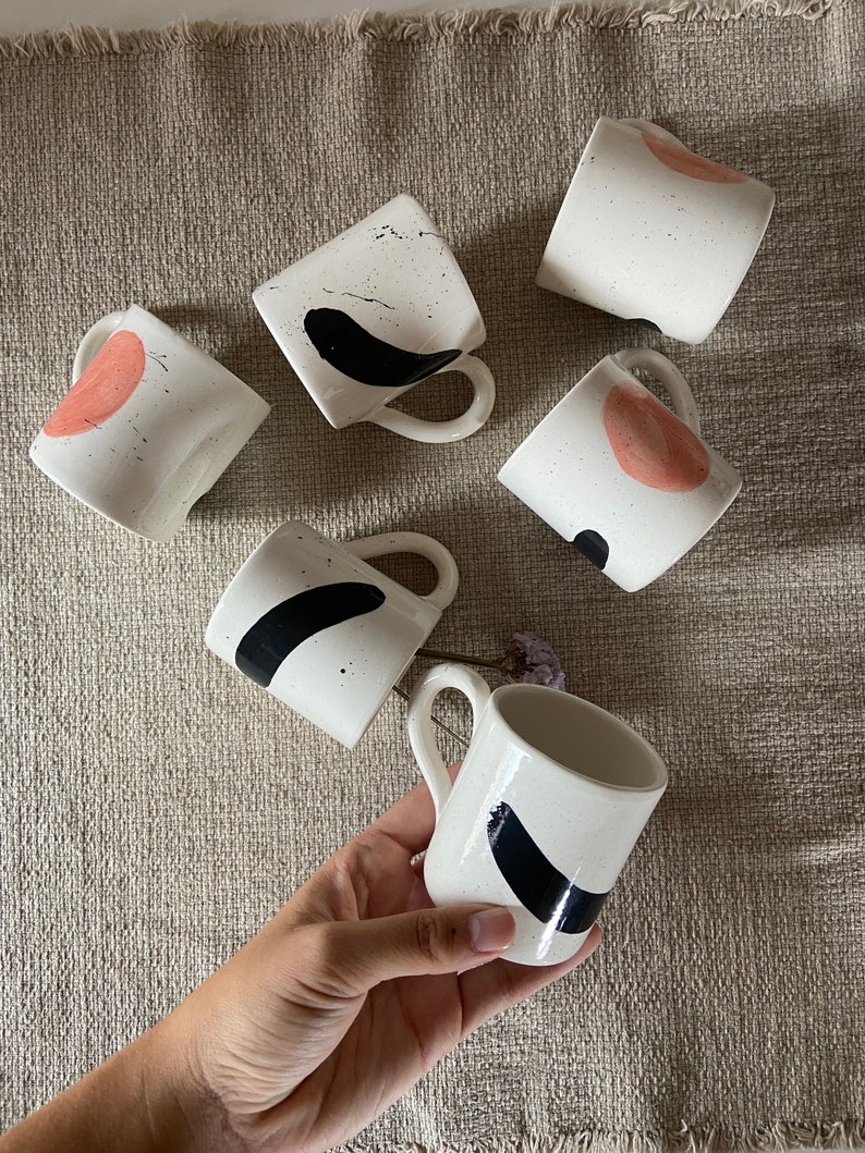 Ceramic Coffee Set / 6 Espresso Cups / Handmade Ceramic Espresso Set image 3