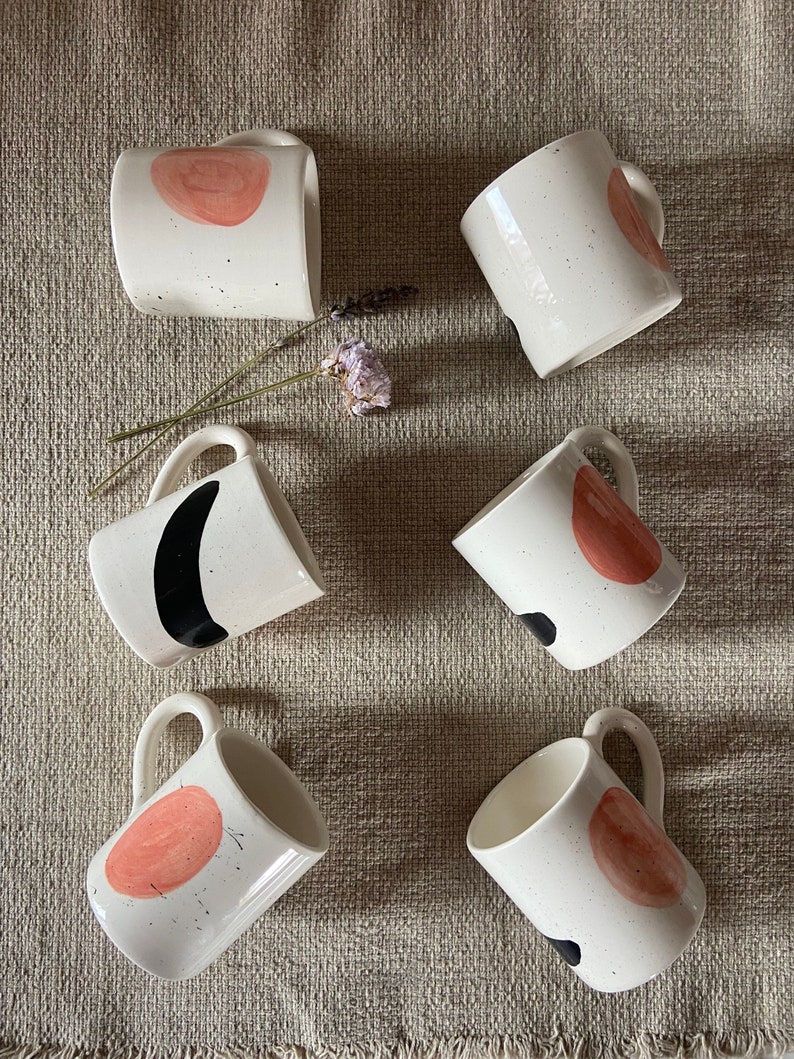 Ceramic Coffee Set / 6 Espresso Cups / Handmade Ceramic Espresso Set image 6