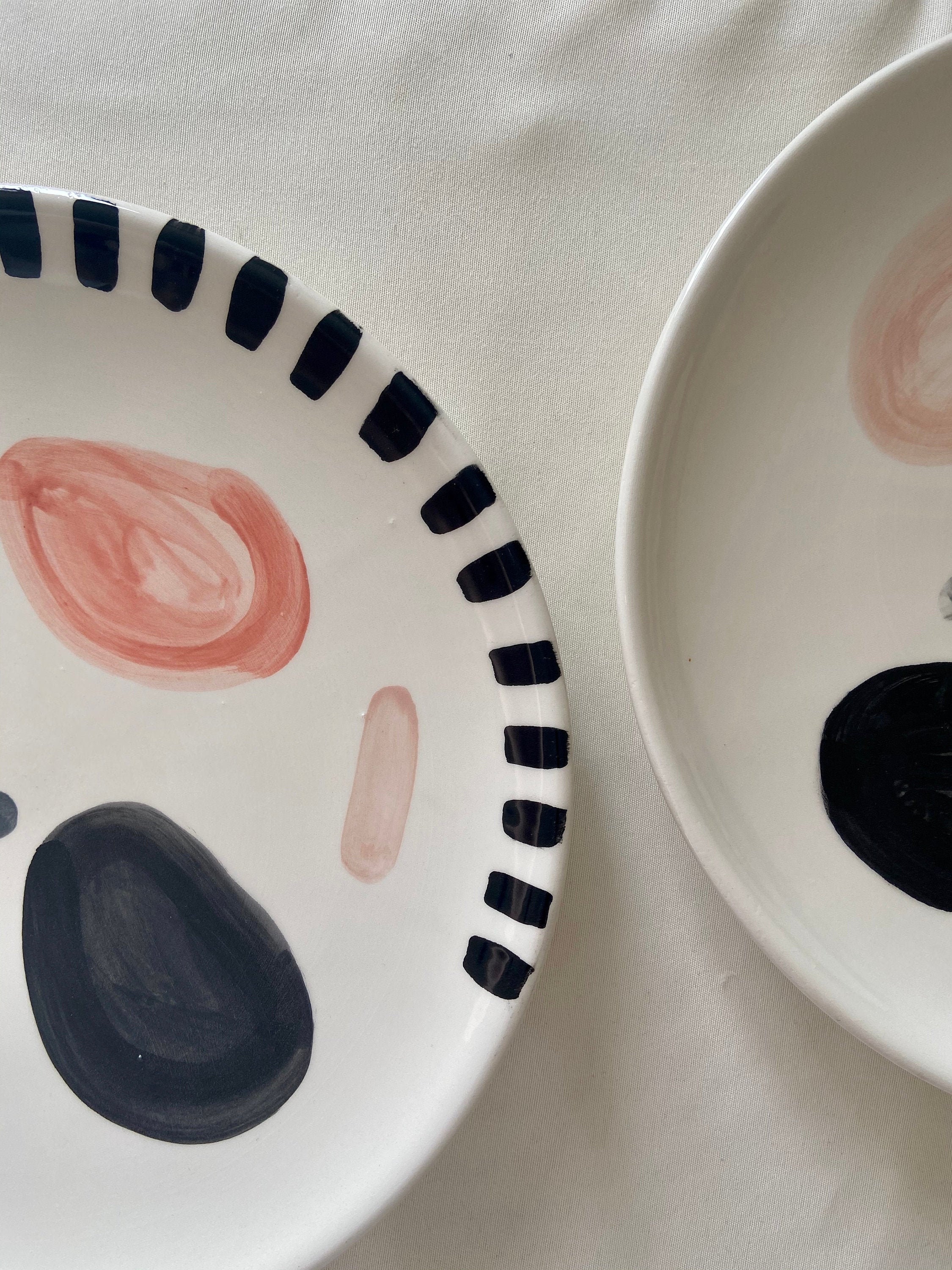 Kitchen & Dining Ceramic Dinner Plate 26 cm Abstract Pattern Wall Decor ...