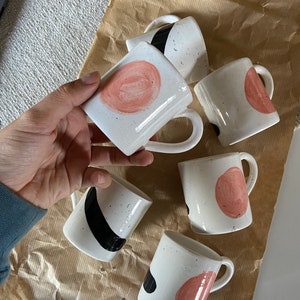 Ceramic Coffee Set / 6 Espresso Cups / Handmade Ceramic Espresso Set image 5