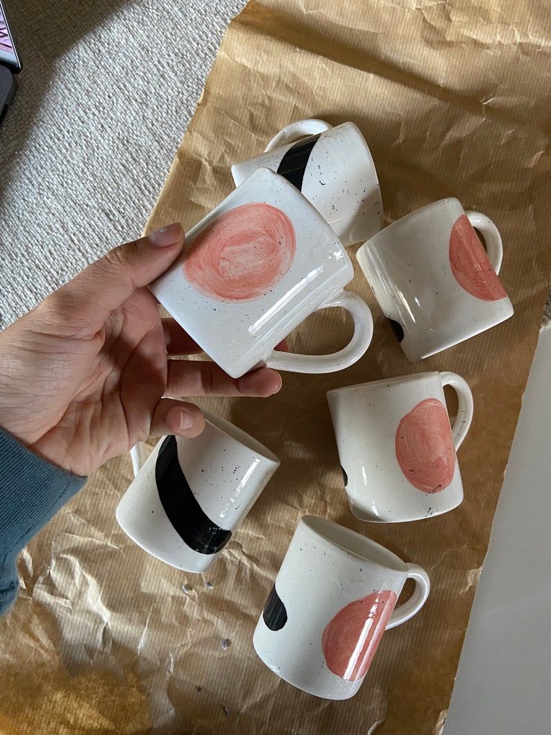 Ceramic Coffee Set / 6 Espresso Cups / Handmade Ceramic Espresso Set image 5