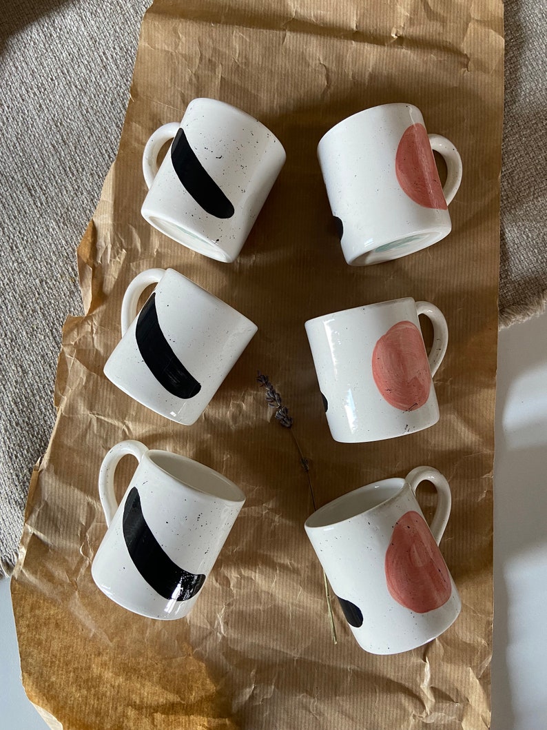 Ceramic Coffee Set / 6 Espresso Cups / Handmade Ceramic Espresso Set image 4