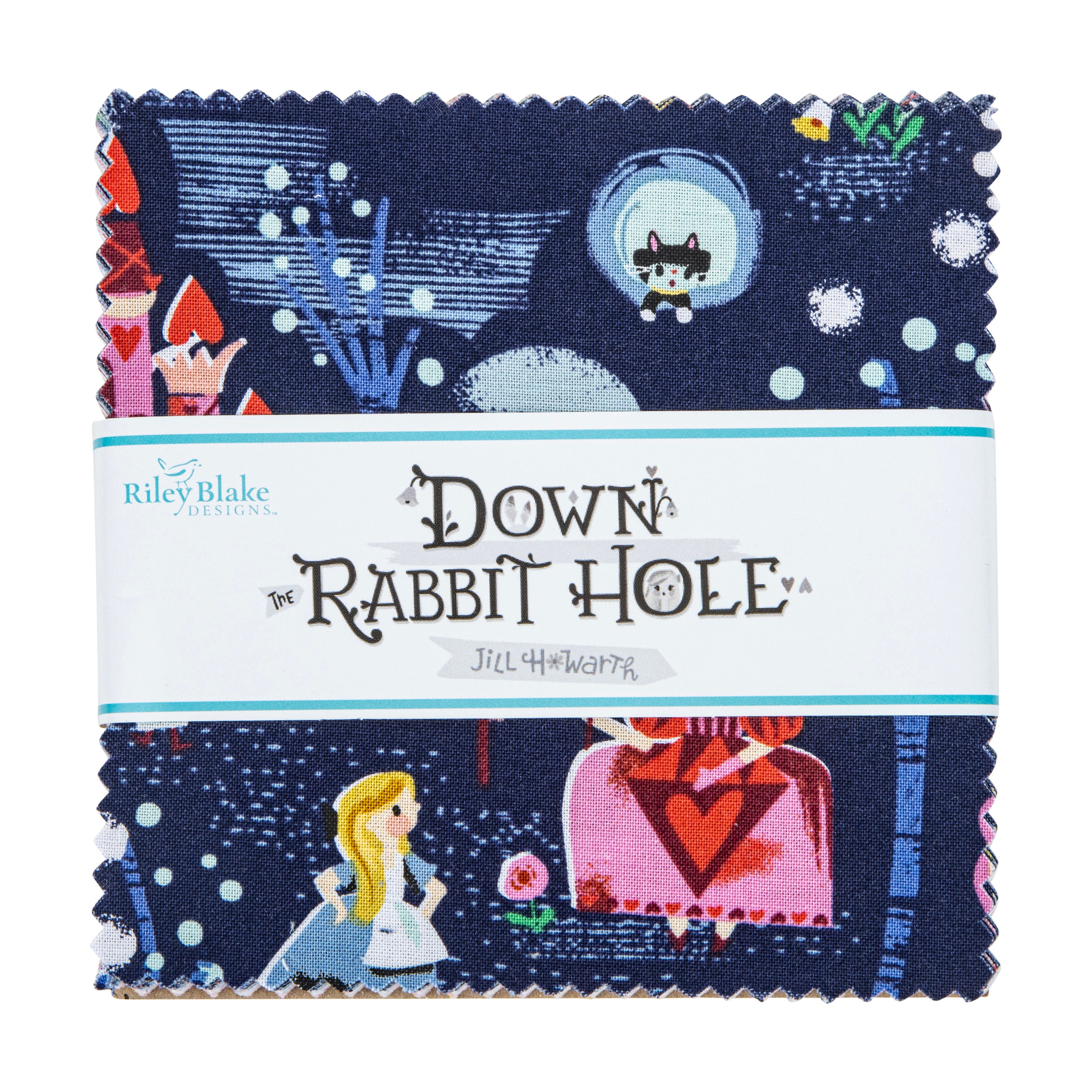 Riley Blake Fabric Down the Rabbit Hole Collection, Main (White)