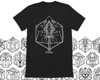 CLERIC DnD shirt, Dungeons and Dragons shirt, Tabletop shirt, TTRPG, Roleplaying, Unisex Jersey Short Sleeve Tee