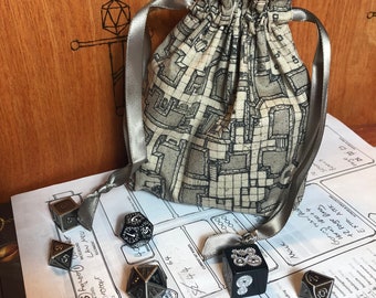 Dungeons DM Dice Bag - Dungeons and Dragons, D&D, RPG, Pathfinder, Tabletop Gaming, Bag of Holding, Pouch
