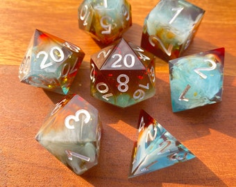 Sharp Edge Dice Set- Sea Nymph - D&D Dice, DnD, Dungeons and Dragons, Dm, RPG and Fantasy Class, Tabletop Gaming, Gaming