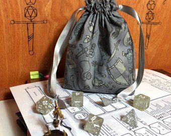 Dungeon Crawl Dice Bag -Dungeons and Dragons, D&D, RPG, Pathfinder, Tabletop Gaming, Bag of Holding, Pouch