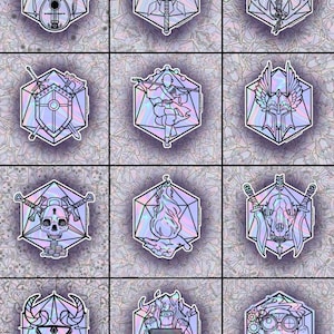 D&D Class Holographic Stickers: RPG Fantasy Set of 12