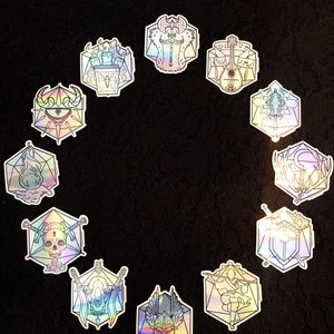 CLERIC D&D Class stickers, holographic, Dnd, Dungeons and dragons, RPG and Fantasy Class, Tabletop Gaming image 3