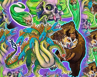 D&D Monster Stickers: Full Set of 10 Vinyl Decals