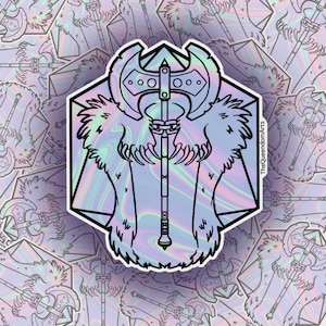 BARBARIAN - D&D Class stickers, holographic, Dnd, Dungeons and dragons, RPG and Fantasy Class, Tabletop Gaming