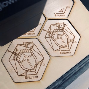 CLASS DM set of 13 D&D Class set Coasters 3.5 Hexagon Wood Coaster, DnD, Dungeons and Dragons, RPG and Fantasy Class, Dungeon Master image 5