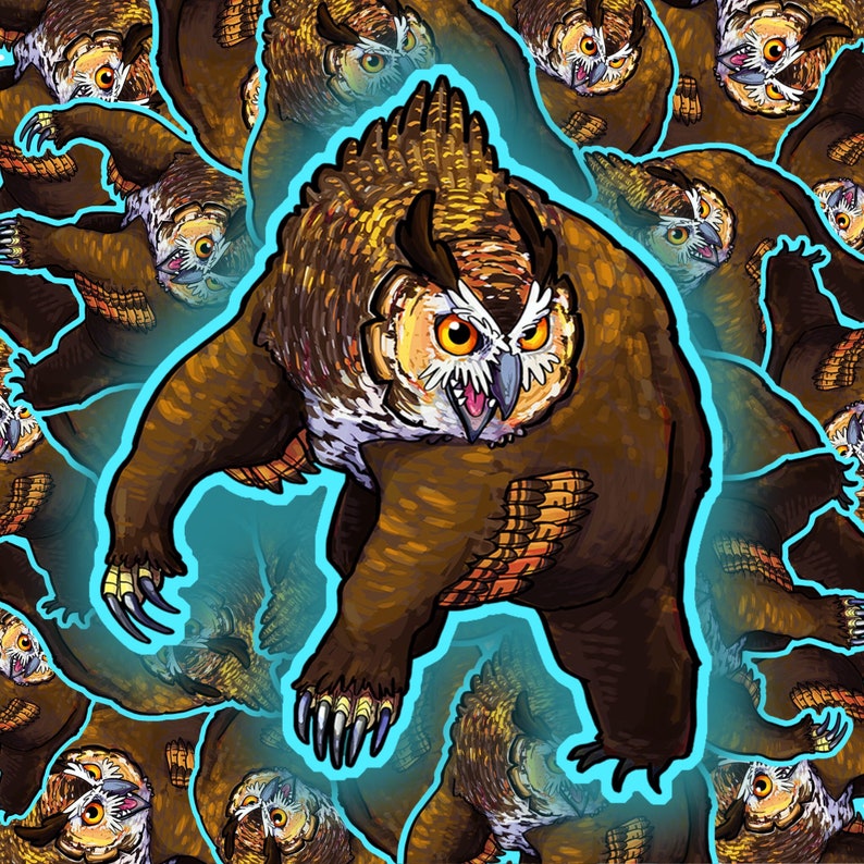 OWLBEAR D&D Monster stickers, vinyl, Dnd, Dungeons and dragons, RPG and Fantasy Class, Tabletop Gaming image 1