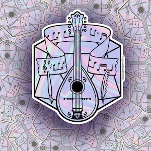 Bard D&D Class Sticker: Holographic Dungeons and Dragons RPG