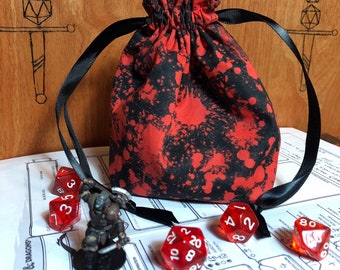 Blood Rage Barbarian Dice Bag - Dungeons and Dragons, D&D, RPG, Pathfinder, Tabletop Gaming, Bag of Holding, Pouch