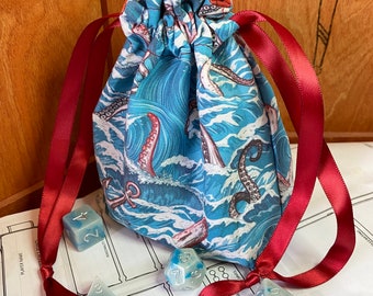 Ocean ShipWreck  Dice Bag - Dungeons and Dragons, D&D, RPG, Pathfinder, Tabletop Gaming, Bag of Holding, Pouch