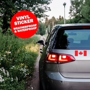 Calcomanía de vinilo impermeable con la bandera de Canadá: troquelada para auto, laptop y botella de agua. Orgullosamente canadiense.