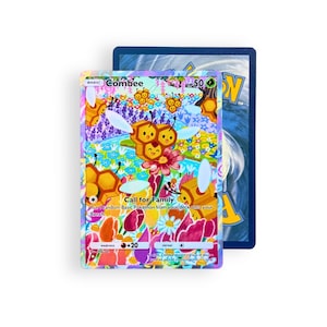 May include: A Combee trading card featuring a colorful illustration of multiple bee-like creatures in a flower field. The card displays the name Combee, 50 HP, a grass energy symbol, and the text Call for Family with game instructions.