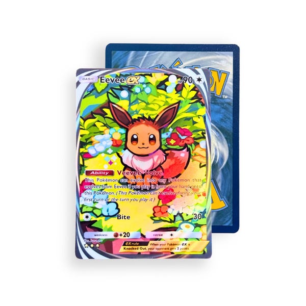 Eevee ex Eevee Grove Immersive Rare Proxy | Holographic TCG Pocket Fan Art Card