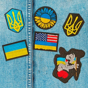 Op maat geborduurde Oekraïense patches