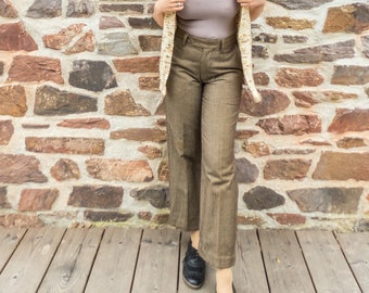 Vintage Gap Preppy Brown Pleated Trousers (W29 - 30 inches) | Gap High Waist Wide Legged Trouser | 90s Vintage Gap | Preppy Formal Trousers