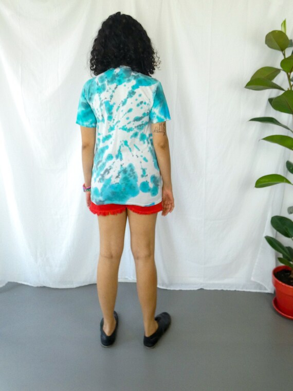 Blue Painting Tie Dye Tshirt - Size S || Vintage … - image 5