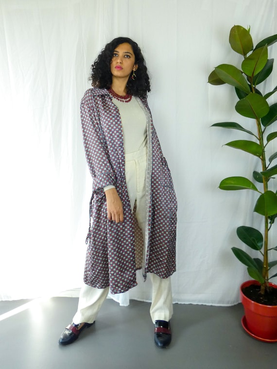 Asian Kimono Style Long Jacket || Satin Robe Long