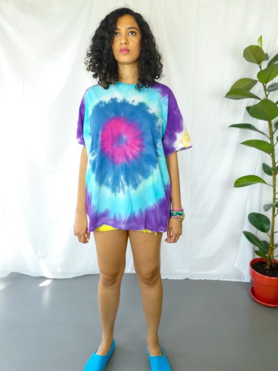 Pink Coeur Tie Dye Tshirt - Size XL || Vintage Ti… - image 4