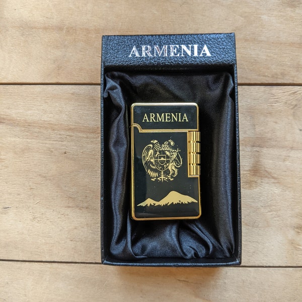 Armenian Lighter with Engraved Coat of Arms and Mount Ararat, Eternity Symbol, Armenian Gift