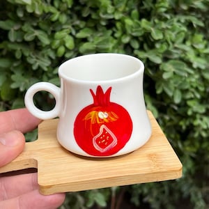 Xícaras de café armênias, tigelas de chá, xícaras com letras de pássaros armênios, xícaras de café, xícaras de chá, xícaras de cerâmica, presentes armênios, xícaras de romã