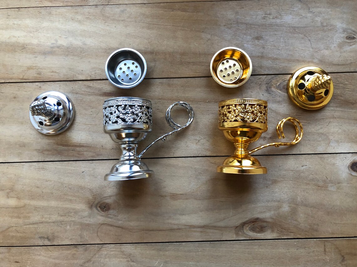 Armenian Orthodox Incense Burner 2 Colors Silver and Gold Etsy
