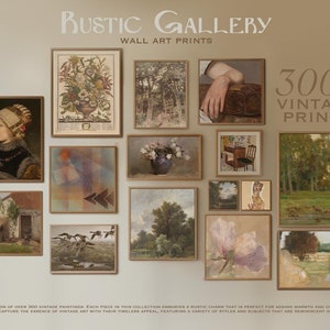 300+ Rustic Gallery Wall Art Prints, Gallery Wall set, Beige home decor, Farmhouse Countryside, Antique Oil Paintings Fine Art Collection