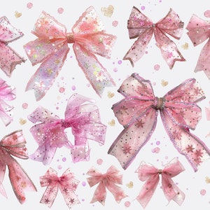 Organza Schleifen, 20+ Clipart, bedruckbare Pailletten, Glitter, Kokette Bänder, shabby chic Hochzeitskarten, die Gold rosa Spitze machen, soft glam