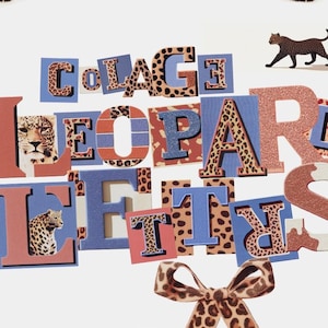 Letras con temática de leopardo, PNG, clipart, recortes de Ransom, alfabeto de collage, brillo, femenino, coqueto, glamour, álbum de recortes, diario de tablero de visión