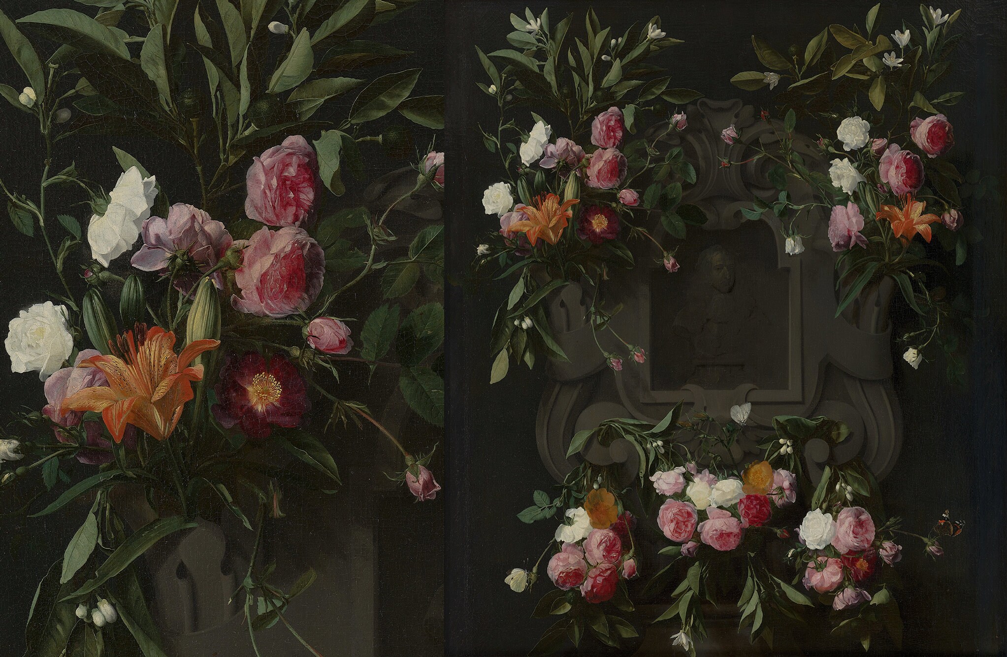 Daniel Seghers Rare HQ Printable Paintings Still Life Flowers Statues ...