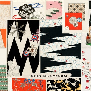 Shin Bijutsukai Illustrations 40 High Quality Floral Pattern Illustrations Vintage Japanese Art Bijutsu Sekai Digital Download
