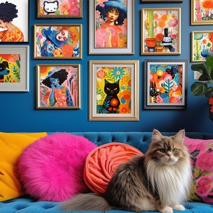 90+ Maximalist Galerie Wandposter, Kopf, Printable, Gemälde, Illustrationen, Abstrakt, Wandkunst, Dekor, Frau Poster, Girly, Afrikanisch