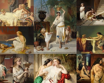 Pierre Olivier Joseph Coomans seltene druckbare Gemälde feminine Frauen Lesben griechische Mythologie Digitaler Download