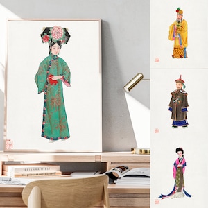 Chinese Costumes 1932 Ancient Civilization Costume Illustration Art Emperor Qing Dynasty Princess Imperial Traditional DIGITAL DOWNLOAD