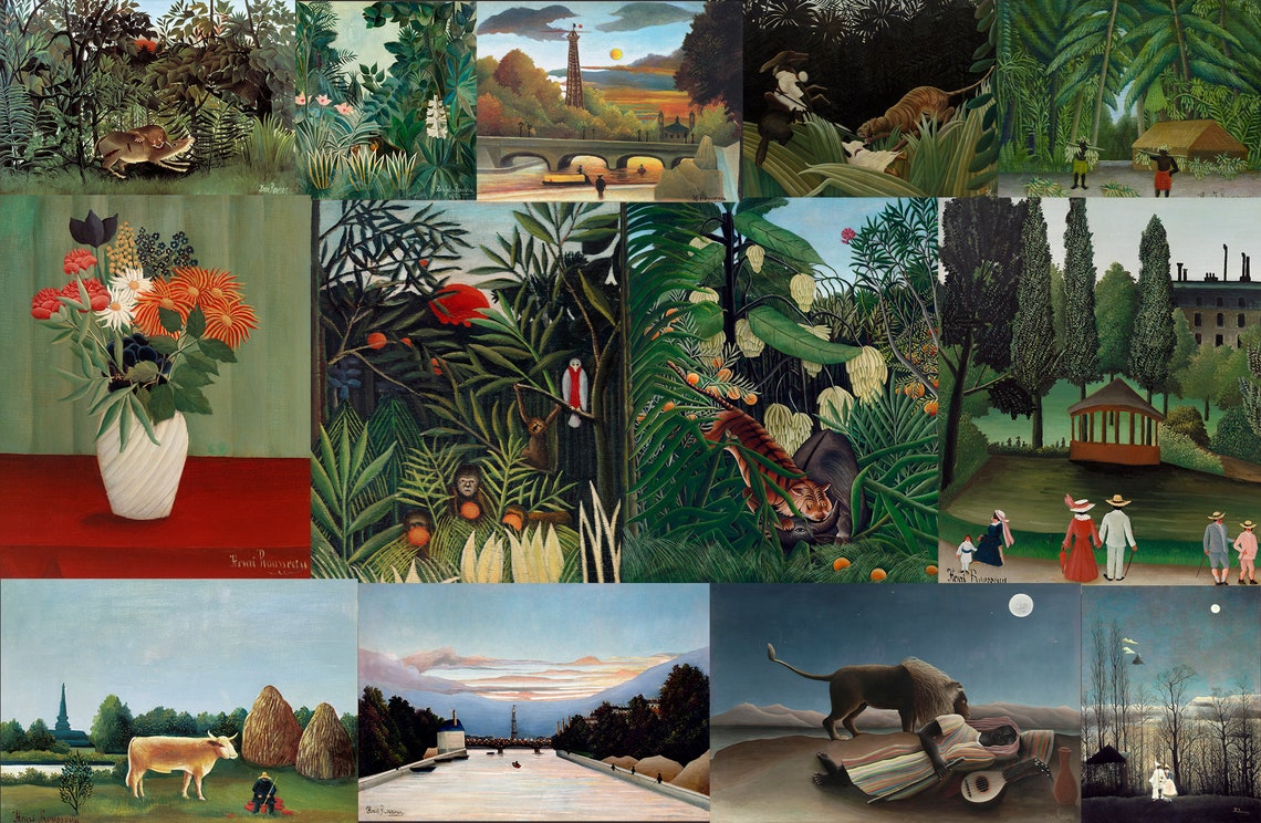 50 Henri Rousseau HQ Printable Botanical African - Etsy