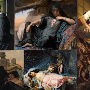 Elisabeth Jerichau Baumann Rare Paintings Egyptian Girl Giza Market Arabian African Turkish Fellah Woman Danish Soldier Digital Download