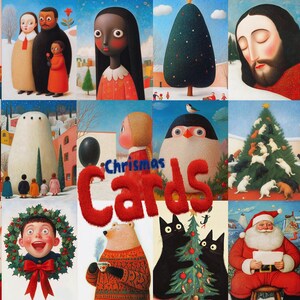 130+ Weihnachtskarten, Weihnachtsschmuck, Geschenk für Familie und Freunde, bedruckbar, Weihnachtsmann, Urlaub, Katzen, Hunde, Scrapbook, Jesus Christus, Kunst, einzigartig