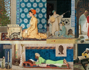 Osman Hamdi Bey HQ Turkish Muslim Paintings (1880) The Scholar A Lady Of Constantinople Portrait of Naile Hanım Still Life Digital Download