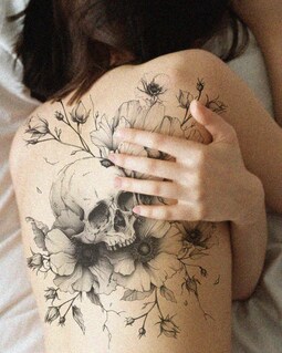 60+ Gothic Skull Bouquet, Tattoos, Transparent, Trendy, Unique